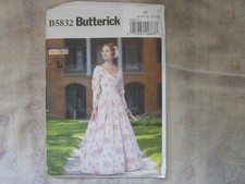 Butterick B5832 Victorian 1800s Dress Cosplay Costume Sewing Pattern Size 6-14