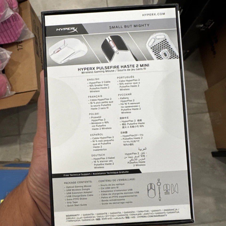 HyperX Pulsefire Haste 2 Mini Lightweight Wireless Optical Gaming Mouse White - Image 2 of 3