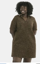 Terra Sky Women’s Denim Mini Popover Shirt  Dress Size 1X (16W-18W) New With Tag