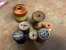 Vintage Thread And Spools - COLLINGBOURNE, Star Wood Spool And Others 