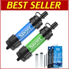 Dual Pack Mini Water Filter with Reusable Squeeze Pouch - Adventure Essential