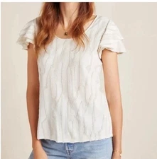 Anthropologie Dolan Doran top beige/tan abstract pattern size XS. EUC