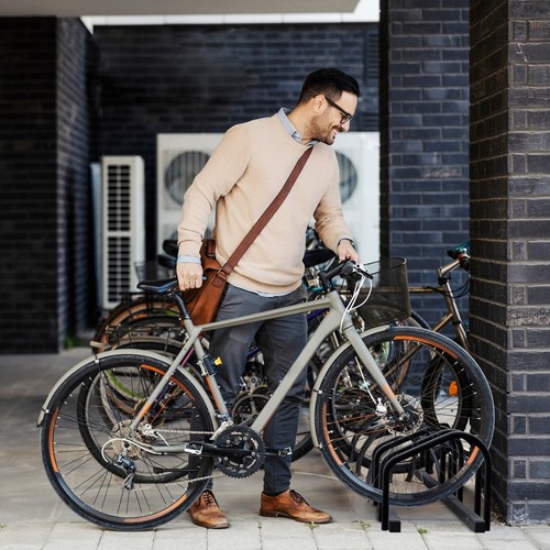 Portabici Supporto 4 Biciclette Rastrelliera Bici Acciaio Larghezza Ruote 60 mm - Foto 3 di 7