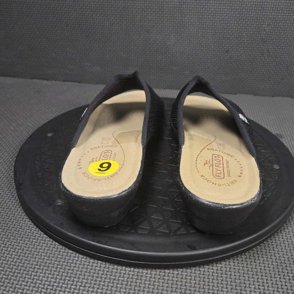 Sandalias Fly Flot para mujer talla 40 negras malla cuña deslizable cómodas hechas en Italia Foto 4 de 4