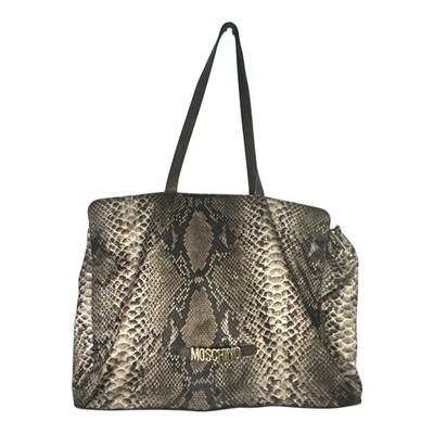 Womens Moschino Python Print Tote Bag Large Shoulder Shopper Snake