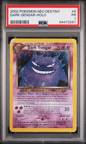 Pokemon Dark Gengar Holo Neo Destiny Unlimited 6/105 PSA 1