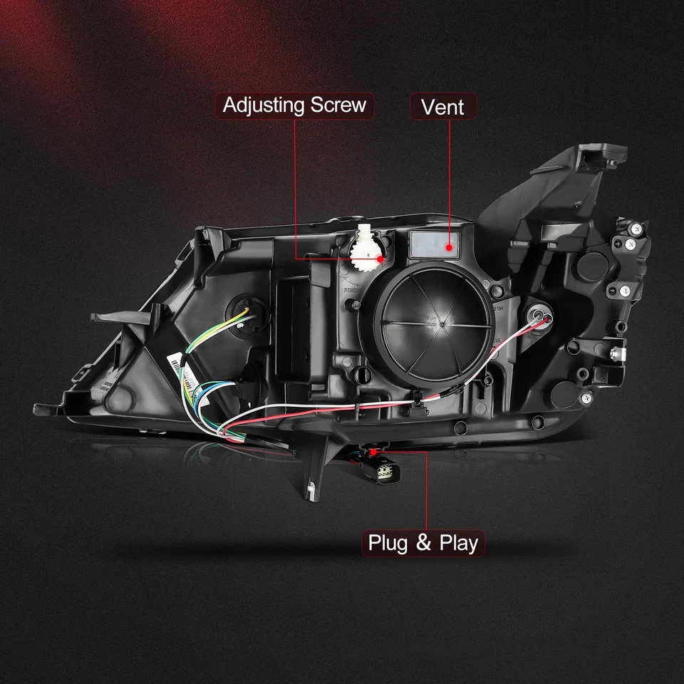 Headlights Assembly For 2014-2020 Chevy Impala Black Housing Left+Right Pair Foto 4 de 4