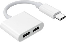 USB-C Audio Charging Adapter 2-in-1 USB Type-C Splitter Headphone Charge