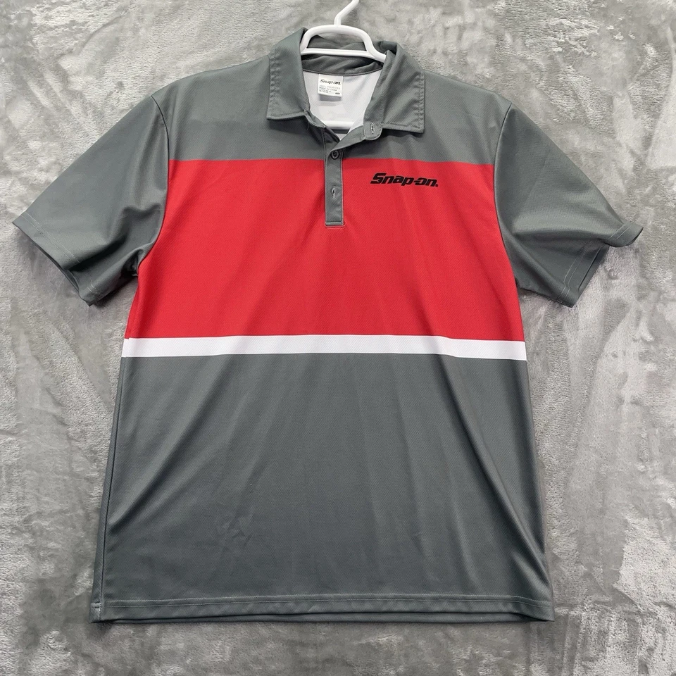 Camisa Herramientas Snap-on Hombres Grande Gris Rojo Manga Corta Trabajo Polo Logo Garaje Retro Foto 2 de 4