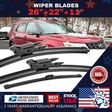 26''& 22'' + Rear 11'' One Pair Windshield Wiper Blades REPLACE OEM QUALITY Set
