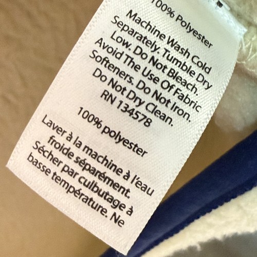 Vineyard Vines Fleece Sherpa Vest Tan/Beige Blue Trim Pockets - Kid's Large (16) - Picture 6 of 6