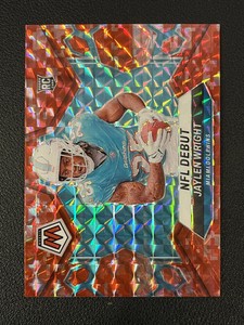Jaylen Wright 2024 Mosaic Red Camo Prizm NFL Debut Rookie RC Dolphins