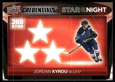 2021-22 Upper Deck Credentials #3S-10 Jordan Kyrou Star of the Night: Third Star