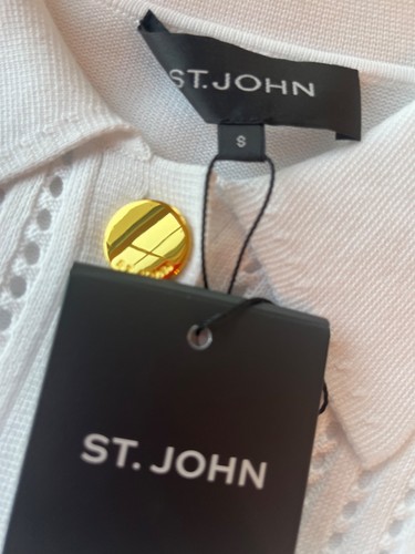 NEW ST JOHN KNIT S 4/6 BRIGHT WHITE CARDIGAN - Picture 8 of 8