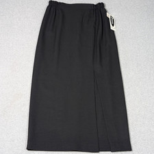 VINTAGE Joyce Sportswear Midi Pencil Skirt Womens Size 12 Black USA Made NEW