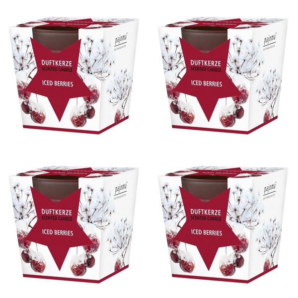 pajoma Duftkerze 12Er Set – Iced Berries – 120 G – 25 Std. Brenndauer – Glas-image