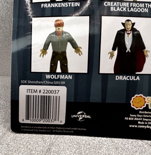 Vintage Universal Studios Monsters Dracula & WolfMan BendEms - Neu im Paket - Bild 9 von 24
