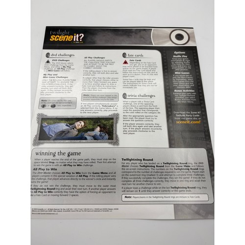 Twilight Scene It? DVD Game 2009 Trivia Board Game with Movie Clips Complete - Picture 5 of 7