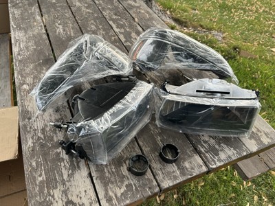 For 1995-2001 Expedition Mountaineer Pair Black/Amber Signal Headlight NEW OPEN