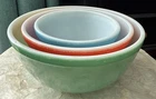 Vintage Pyrex Primary Colors 3 Nesting Mixing Bowls 401 Blue -403 Green-402 Red