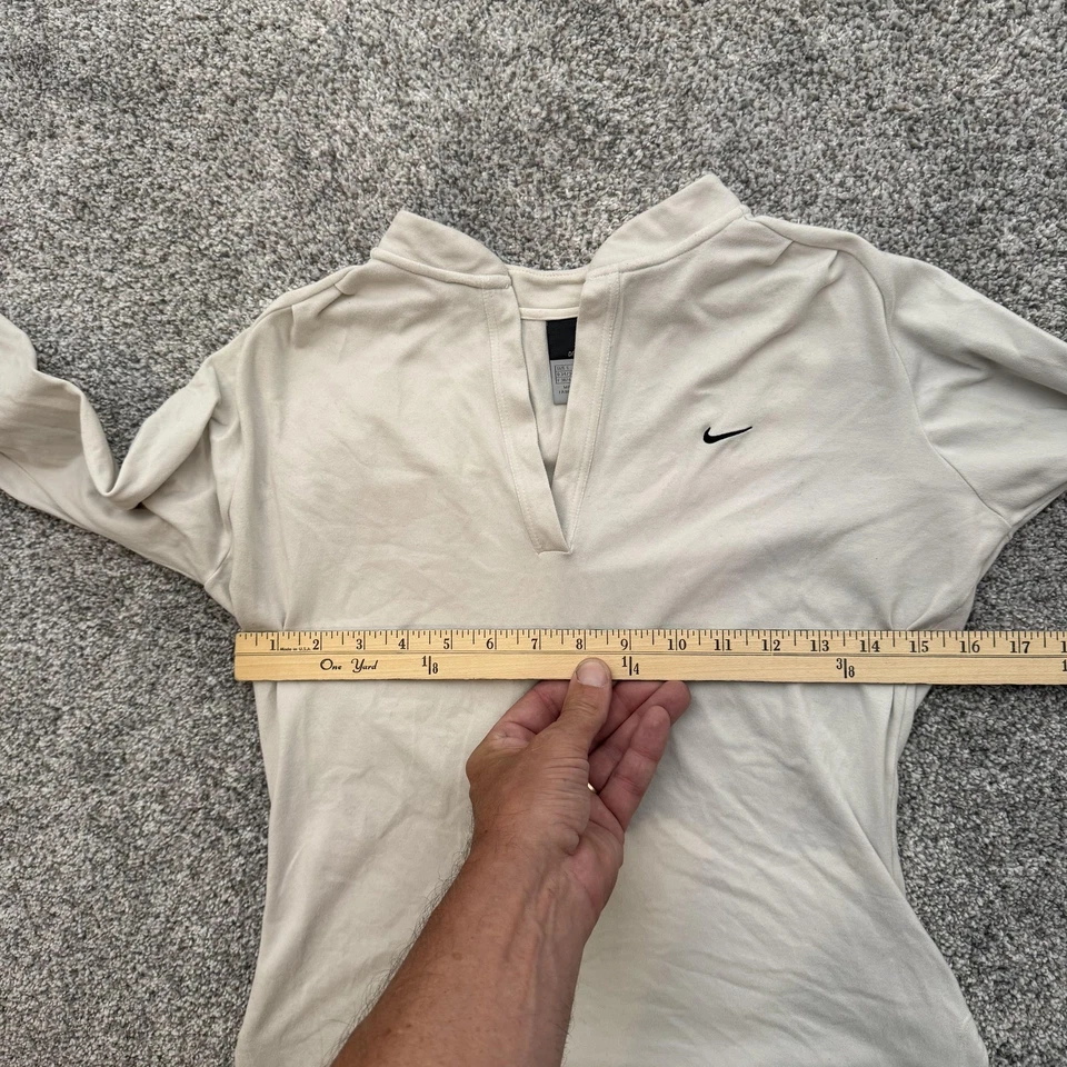 Nike Dri-FIT Pullover Womens Small Beige Long Sleeve Running Shirt Top - Image 3 of 4