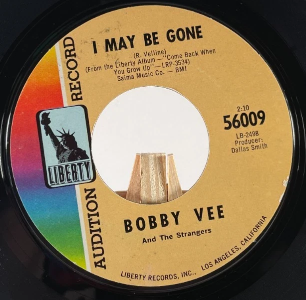 BOBBY VEE - BEAUTIFUL PEOPLE / I MAY BE GONE—VG - Image 2 of 4
