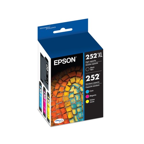 Oryginalny czarny wkład atramentowy EPSON 252XL o dużej pojemności + kolorowy atrament - Zdjęcie 2 z 7