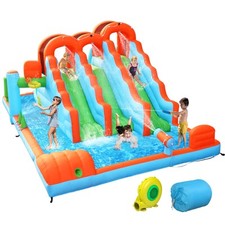 10-in-1 Inflatable Water Slide Outdoor Party w/Strong Blower, Carrying Bag, Ball