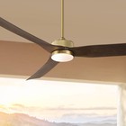 60" Casa Vieja Montage Soft Brass LED Damp Rated Fan with Remote 4911G