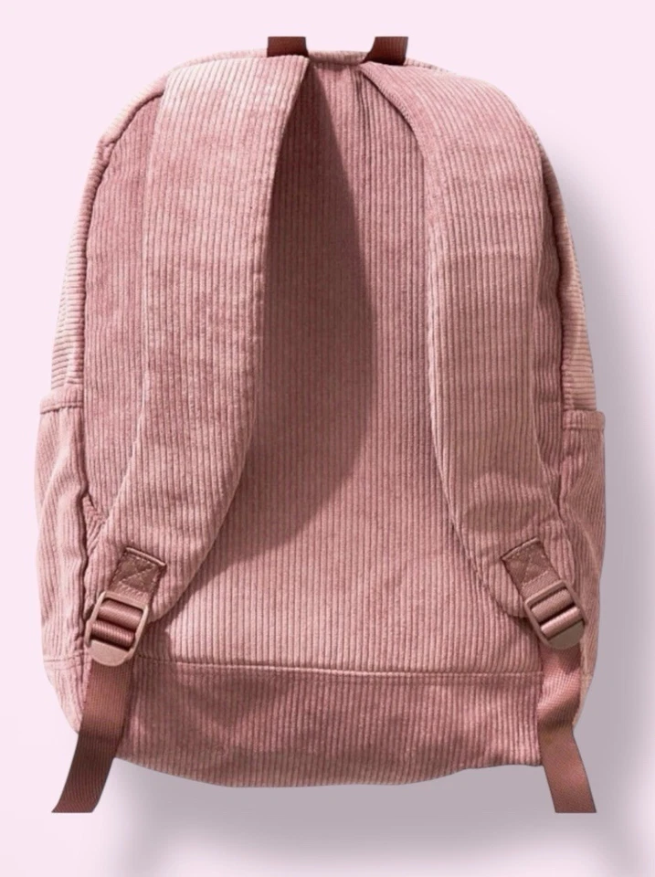 Mochila escolar Victoria’s Secret ROSA Campus pana terciopelo transparente Foto 4 de 4