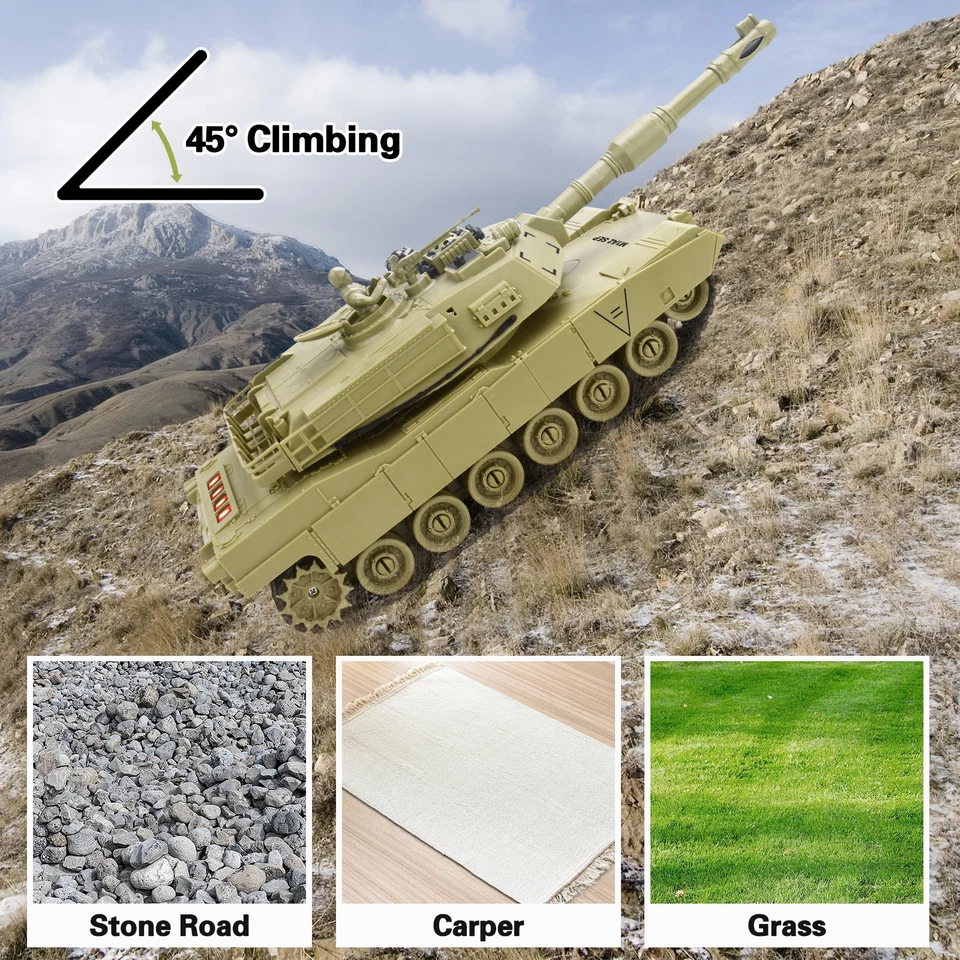 RC Battle Tank Set 1/28 Remote Control Tank Infrared Shoot Army Tank Toy for Kid - Image 4 of 4