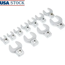 11pc 3/8in Drive Crowfoot Wrench Set SAE Alloy Steel Open End Access Tools New