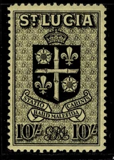 ST. LUCIA GVI SG138, 10s black/yellow, M MINT. Cat £20.