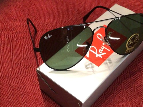 Ray Ban Aviator RB3025 Sunglasses,Black Frame,Green Lenses,Unisex. - Picture 11 of 24