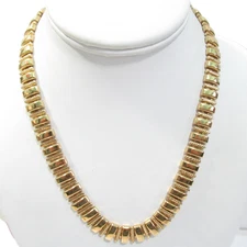 Napier Vintage Necklace Smooth and Textured Link Gold Tone AS IS