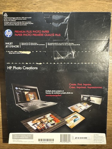 44 Sheets HP Premium Plus Photo Paper 8.5X11 Inkjet High Gloss Instant DryQ1785A - Afbeelding 2 van 2