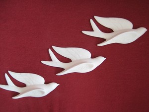 50 S Style Set Of 3 White Swallows Wall Hanging Decoration Ceramic 50 039 S Style Set Of 3 White