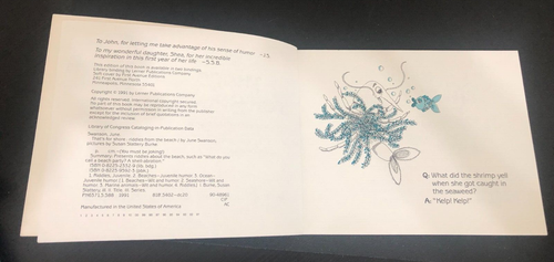 1991 That's For Shore Book Riddles from the Beach by June Swanson VINTAGE - Foto 2 di 3
