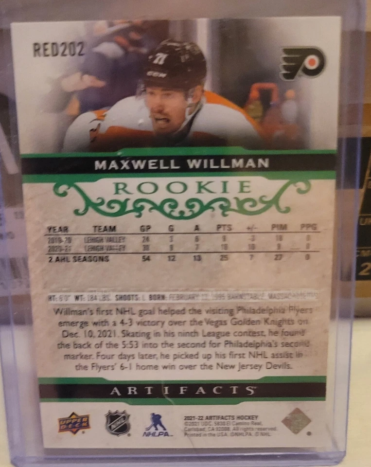 2021-22 Upper Deck Artifacts - Extended Rookies #RED202 Maxwell Willman 78/99 - Image 2 of 2