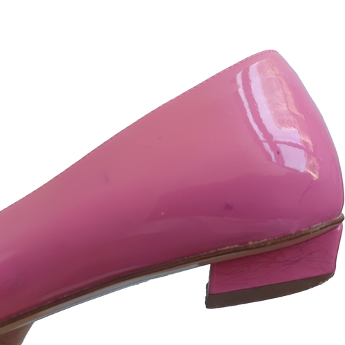 Roger Vivier Bubblegum Pink Patent Buckle Flats Pumps 34 4 Made in Italy Heels - Picture 13 of 13