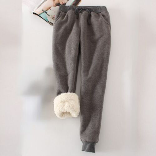 Women Thermal Sherpa Pants Fleece Lined Trousers Drawstring Joggers Sweatpants - Picture 12 of 14