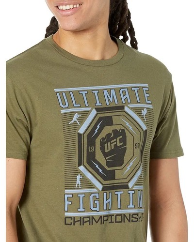 UFC Shirt Mens XL Ultimate Fighting Championship Military Green Logo MMA Boxing