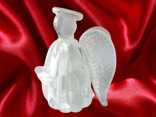 Angel Figurine Clear Blown Art Glass Rare Vintage 1993 Joe Rice Made in USA - Picture 2 of 7