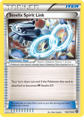 1x Steelix Spirit Link 106/114  XY Steam Siege Pokemon TCG Card NM