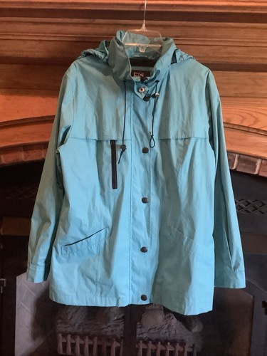 FS Outerwear*Women’s Full Zip & Snap Hooded Rain Jacket*Teal*Size L - Bild 1 von 7