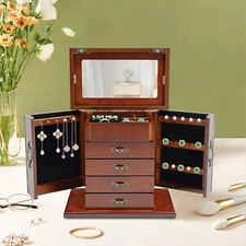 Vintage Jewelry Box Organizer Functional Jewelry Storage Case for Women Girls