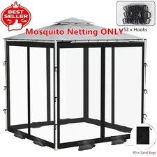Gazebo Universal Replacement Mosquito Netting Outdoor Mesh Netting Screen 3 Size
