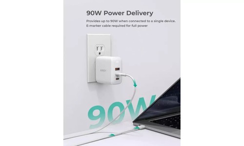 AUKEY 90W FAST CHARGER, PA-B6S FOR SAMSUNG, APPLE IPHONE, IPAD, MACBOOK - Picture 4 of 5