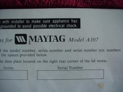 VINTAGE MAYTAG WASHER MODEL A107 OWNERS MANUAL AND LAUNDERING GUIDE - Picture 7 of 13