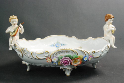 große PRUNKSCHALE 35 cm  PORZELLAN  original PMP SCHIERHOLZ  handbemalt  um 1960 - Bild 3 von 16